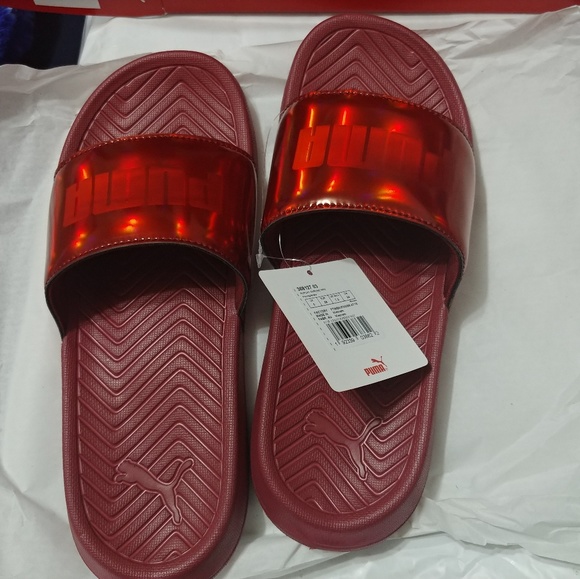 puma popcat chrome slides